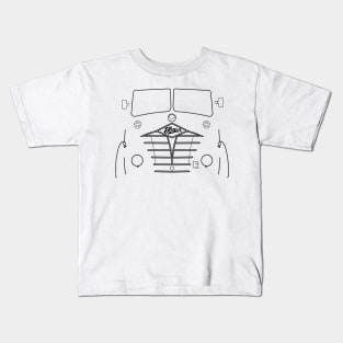 Classic Foden S18 lorry black outline graphic Kids T-Shirt